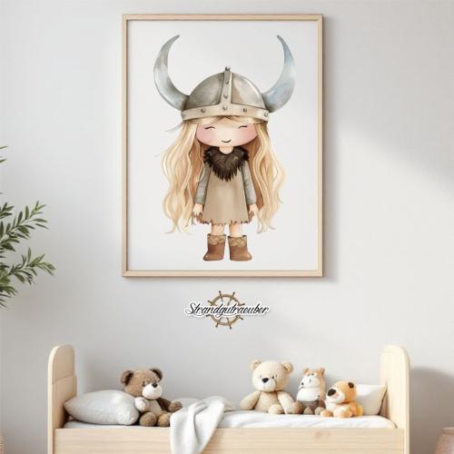 Buegelbild Wikingermädchen blond